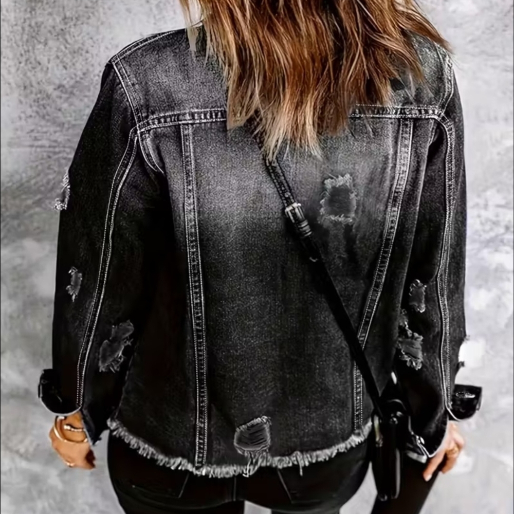 Source Unknown Dark Gray Denim Jacket - image 2